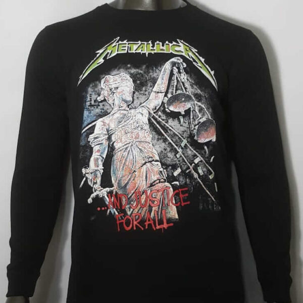 polera manga larga metallica and justice for all
