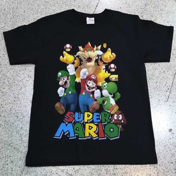 polera manga corta niño super mario
