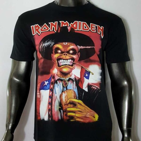 polera manga corta iron maiden huaso bandera chilena