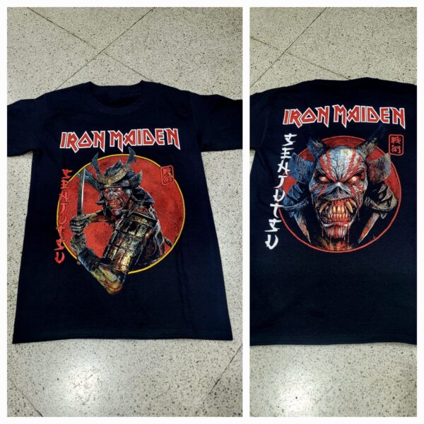 polera manga corta color negro iron maiden senjutsu