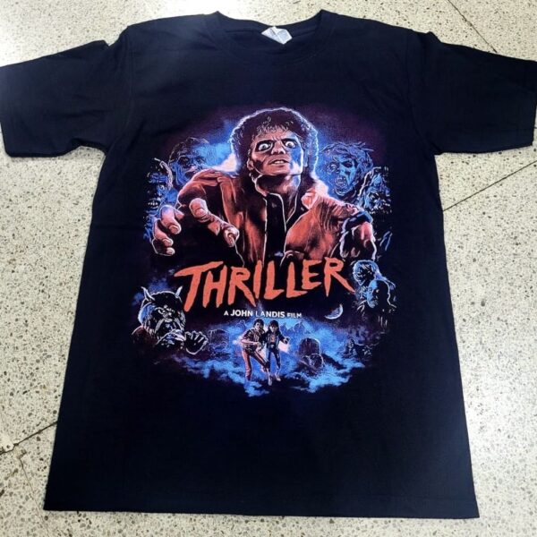 polera manga corta color negro michael jackson thriller