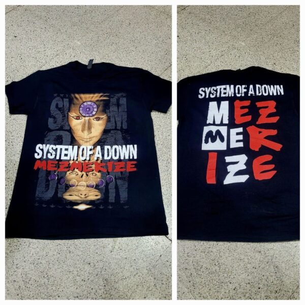 polera manga corta color negro system of a down mezmerize