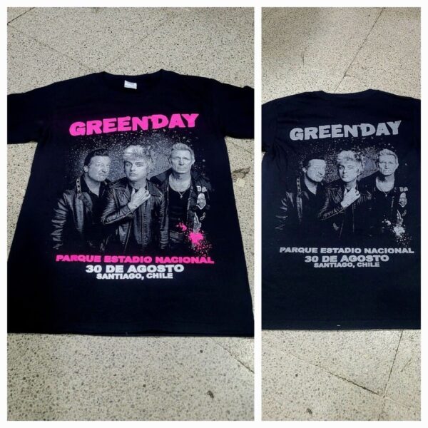 polera manga corta color negro green day chile santiago