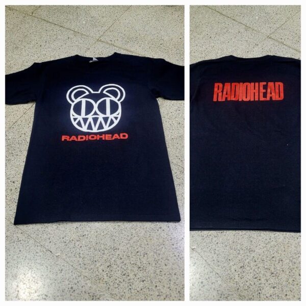 polera manga corta color negro radiohead